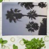 Dusk met Palm Trees Tropische Scene Theedoek (Gevouwen)