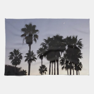 Dusk met Palm Trees Tropische Scene Theedoek