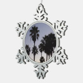 Dusk met Palm Trees Tropische Scene Tin Sneeuwvlok Ornament (Rechts)