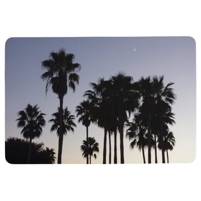 Dusk met Palm Trees Tropische Scene Vloermat (Voorkant)