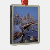 Dusk op Bell Harbour in Seattle, Washington. Metalen Ornament (Rechts)