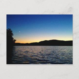 Dusk op Blue Mountain Lake, NY Briefkaart