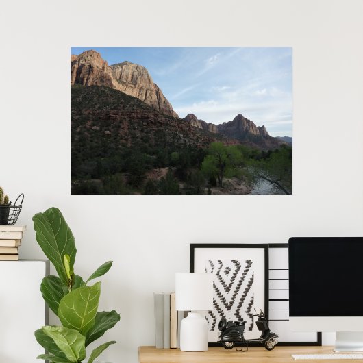 Dusk op Canyon Junction in Zion National Park Poster (Thuiskantoor)