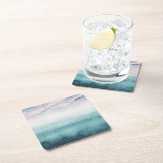 Dusk op de baai - Waterverf Kartonnen Onderzetters (Insitu)