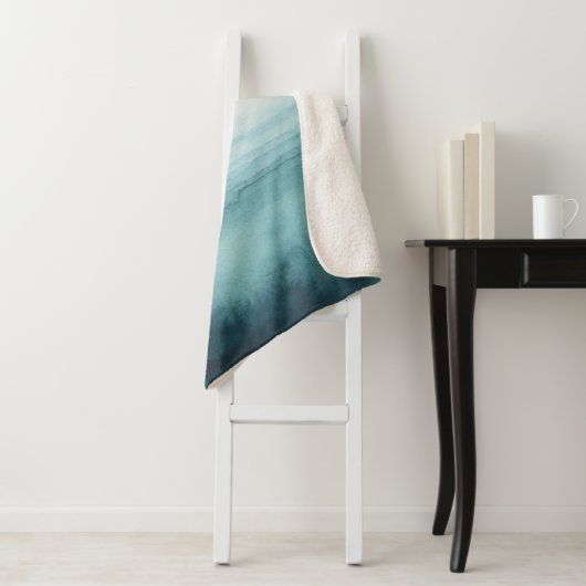 Dusk op de baai - Waterverf Sherpa Deken (In situ)