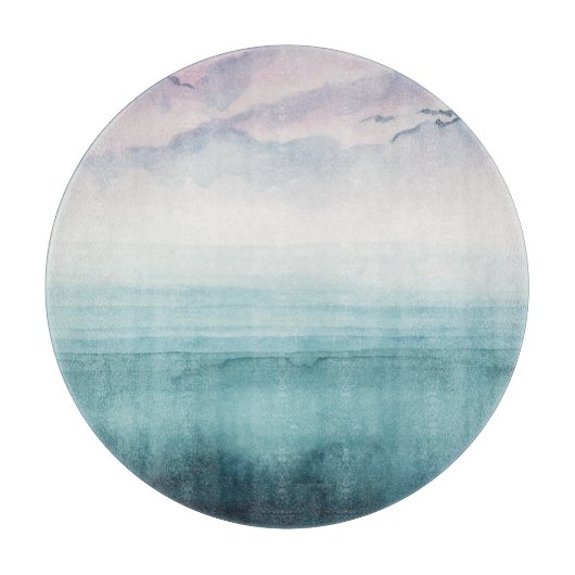 Dusk op de baai - Waterverf Snijplank (Voorkant)