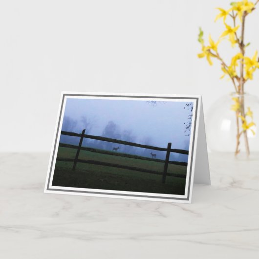 Dusk op het platteland met twee deer kaart (Gele Bloem)