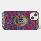 Dusk Ravone Damast Barok Monogram iPhone Hoesje (Achterkant horizontaal)