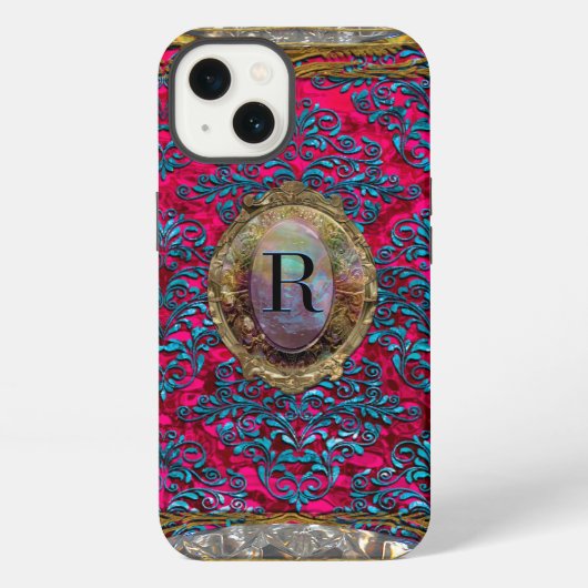 Dusk Ravone Damast Barok Monogram iPhone Hoesje (Achterkant)