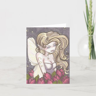 Dusk Rozen Fairy Fantasy Art Blank Wenskaart Kaart