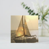 Dusk Sailing Invitations Kaart (Staand voorkant)