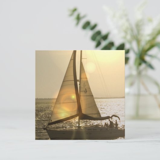 Dusk Sailing Invitations Kaart (Staand voorkant)