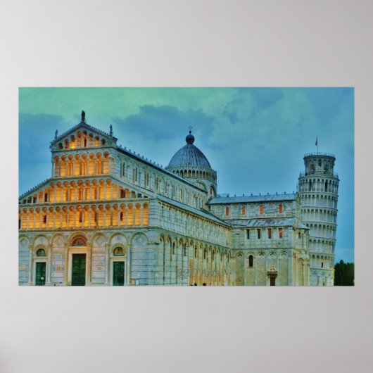 Dusk Settles on the Piazza dei Miracoli, Poster (Voorkant)