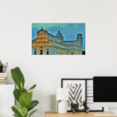 Dusk Settles on the Piazza dei Miracoli, Poster (Thuiskantoor)
