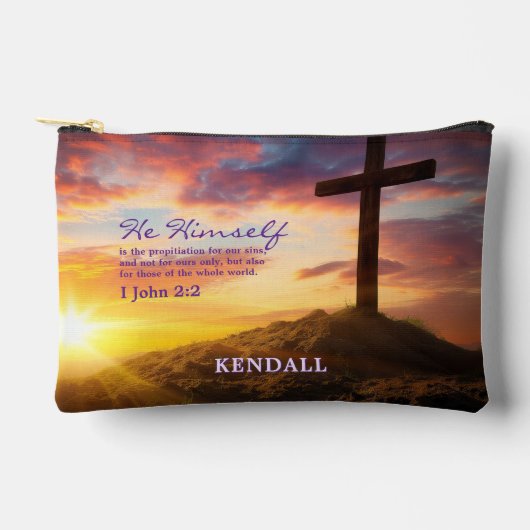 Dusk Silhouette Cross Bijbelvers Gepersonaliseerd Etui (Voorkant)