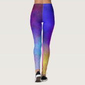 Dusk Stars Galaxy Space Roze Paarse schemering Leggings (Achterkant)