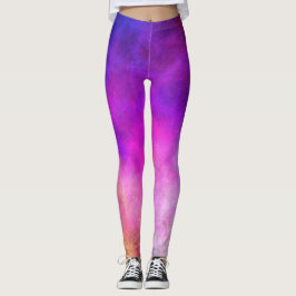 Dusk Stars Galaxy Space Roze Paarse schemering Leggings