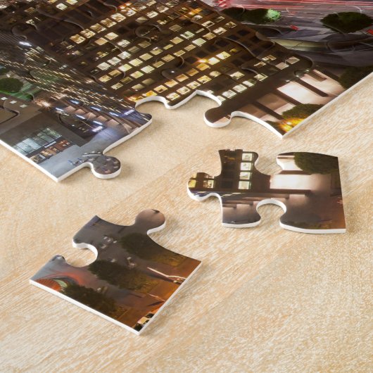 Dusk Uitzicht Los Angeles Legpuzzel (Zijkant)