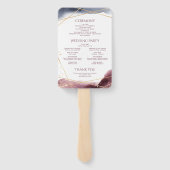 Dusk Waterverf Geometric Modern Wedding Programme Handwaaier (Achterkant)