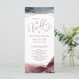 Dusk Waterverf Geometric Modern Wedding Programme Menu