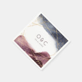 Dusk Waterverf Geometric Modern Wedding Servet (Hoek)