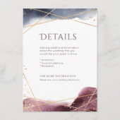 Dusk Waterverf Geometrisch Modern Bruiloft details Informatiekaartje (Voorkant)