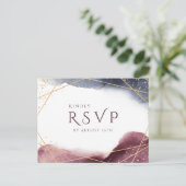 Dusk Waterverf Geometrisch Modern Bruiloft RSVP Uitnodiging Briefkaart (Staand voorkant)