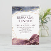 Dusk Waterverf Geometrisch Modern Repetitie Diner Kaart (Staand voorkant)