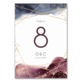 Dusk Waterverf Geometrische Bruiloft tafel kaart (Achterkant)