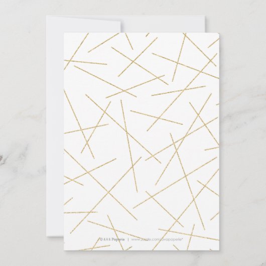 Dusk Waterverf Geometrische kalligrafie bruiloft Kaart (Achterkant)