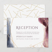 Dusk Waterverf geometrische moderne bruiloft recep Kaart (Voorkant / Achterkant)