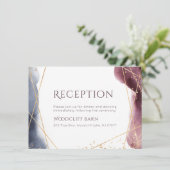 Dusk Waterverf geometrische moderne bruiloft recep Kaart (Staand voorkant)