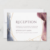 Dusk Waterverf geometrische moderne bruiloft recep Kaart (Voorkant)