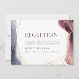 Dusk Waterverf geometrische moderne bruiloft recep Kaart