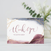 Dusk Waterverf geometrische moderne kalligrafie Bedankkaart (Staand voorkant)