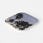 Dusk with Palm Trees Tropical Scene Papieren Bordje (Gebogen)