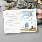 Dusky Aqua Lighthouse Mountain Wedding Details Informatiekaartje