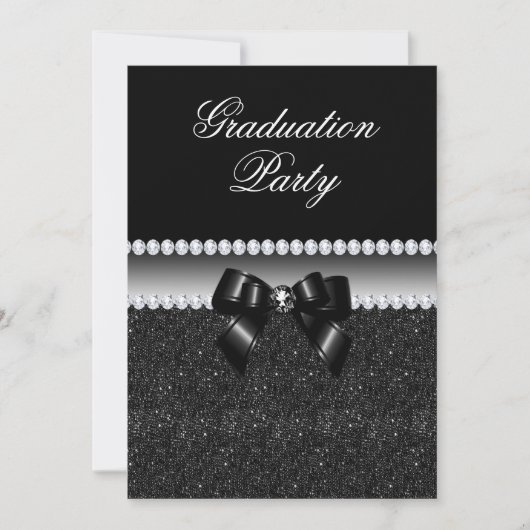 Dusky Black Graduation Party Kaart (Voorkant)