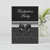 Dusky Black Graduation Party Kaart (Staand voorkant)