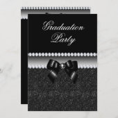 Dusky Black Graduation Party Kaart (Voorkant / Achterkant)