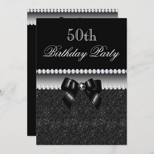 Dusky Black verjaardagsfeestje Kaart (Voorkant / Achterkant)