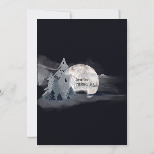 Dusky blauw grijs leisteen waterverf hert bosbomen kaart (Achterkant)