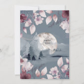 Dusky blauwe grijze leisteen zwarte waterverf maan kaart (Achterkant)