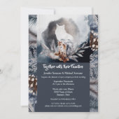 Dusky blauwe grijze waterverf wolvenbomen kaart (Voorkant)