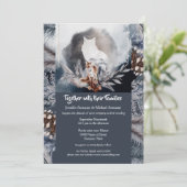 Dusky blauwe grijze waterverf wolvenbomen kaart (Staand voorkant)