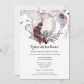 Dusky blauwe roze roze roze roze zwarte waterverf  kaart (Voorkant)