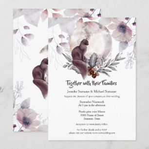 Dusky blauwe roze roze roze roze zwarte waterverf  kaart