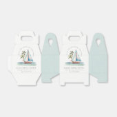 Dusky Blauwgroen Sailboot Palm Seascape Vrijgezell Bedankdoosjes (Uitgevouwen)