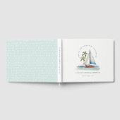 Dusky Blauwgroen Sailboot Palm Seascape Vrijgezell Gastenboek (Volledig)