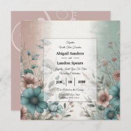 Dusky bloemblaadjes en zachte sereniteit bloemenbr kaart